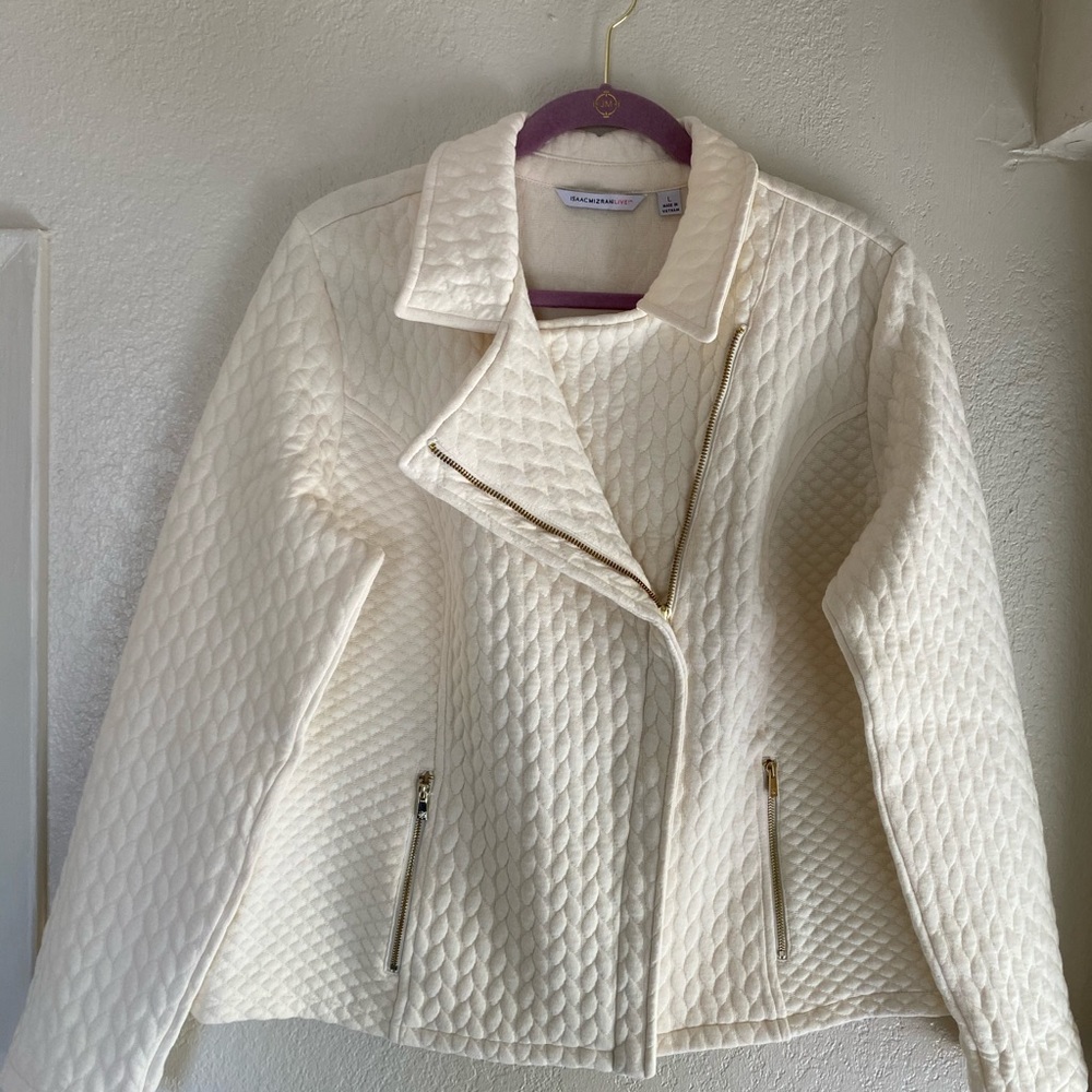 ISAAC MIZRAHI LIVE Cable Knit Jacket